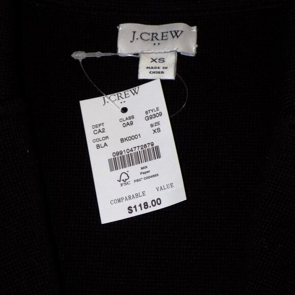New w/$118 Tag J. Crew 100% Cotton Black Knit Blazer Size XS - Picture 6 of 9